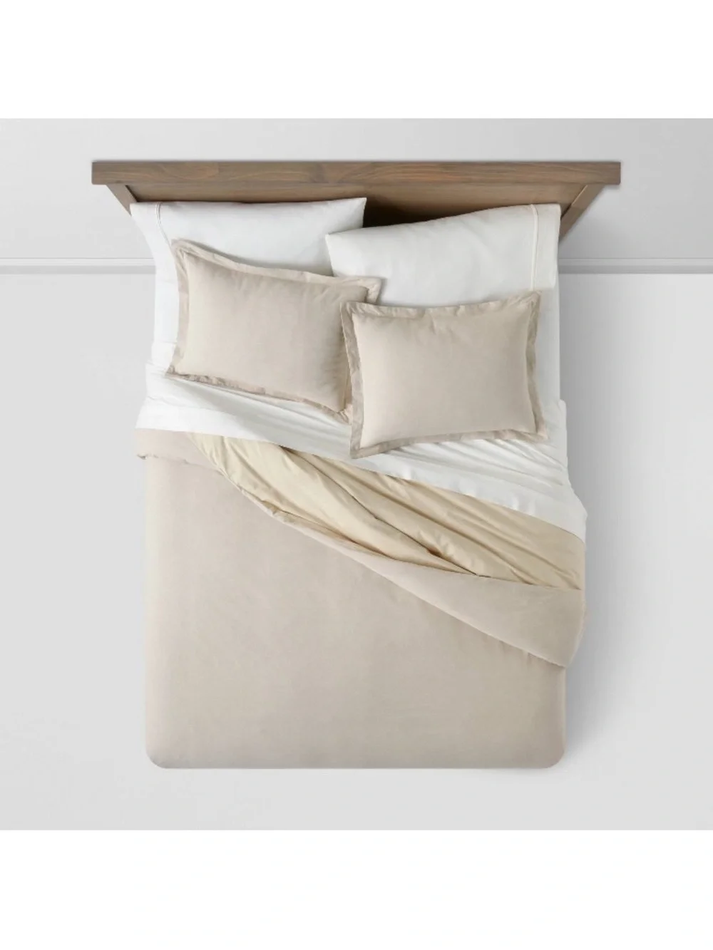 Full/Queen Cotton Linen Chambray Duvet Cover & Sham Set {Khaki}- Threshold